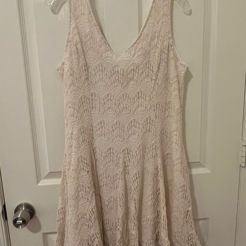 Bar III blush lace dress